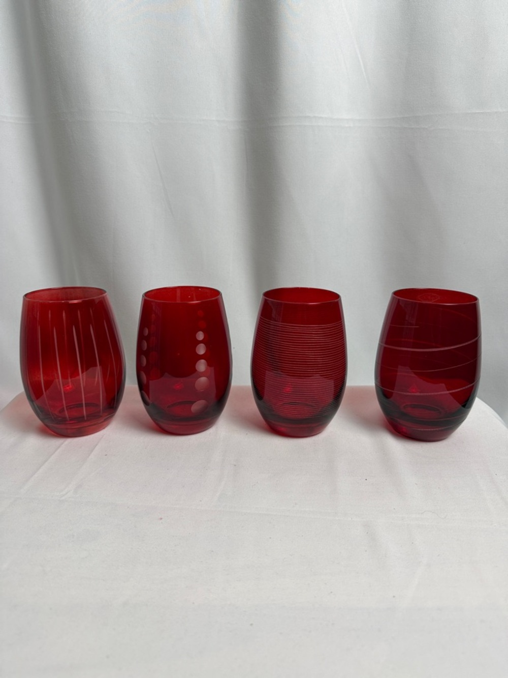 Mikasa Ruby Red Stemless Tumbler Set of 4